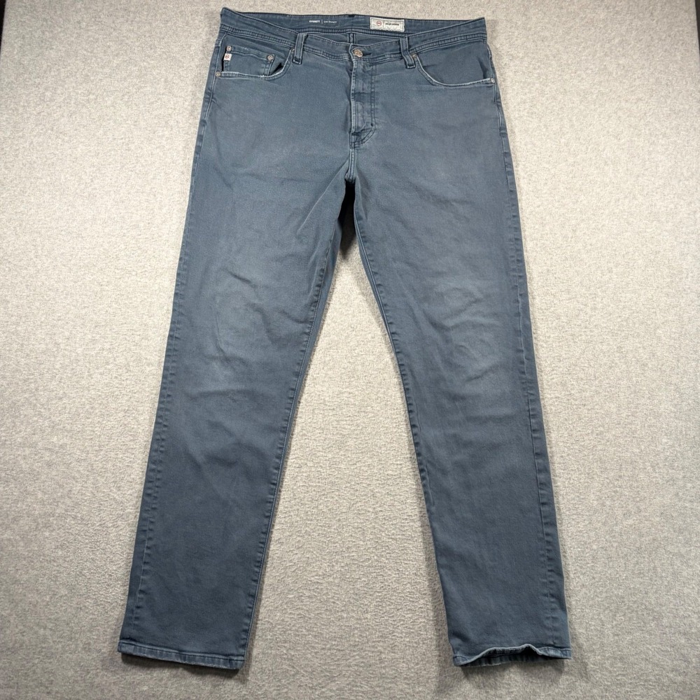 AG Everett Slim Straight Pants Mens 36x32 Blue Grey Stretch Denim Casual
